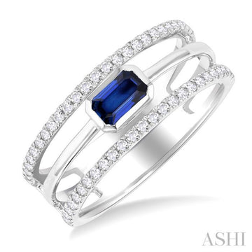 East-West Gemstone & Diamond Ring